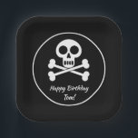 Pirate Kids Skull und Crossbones Birthday Border Pappteller<br><div class="desc">Exklusiv von designs4days,  unsere kleinen Piraten Kindergeburtstag Schädel und Kreuzknochen Papier Teller. Teil unserer kleinen Piraten Party Kollektion.</div>