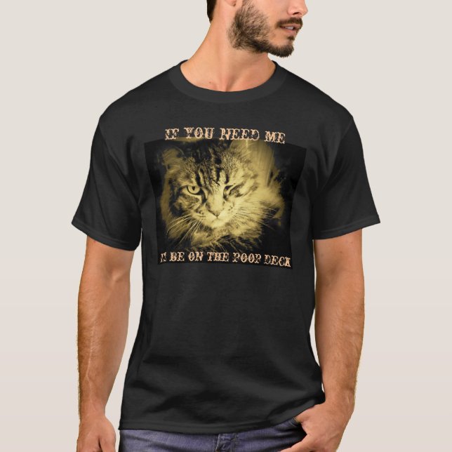 Pirate Kitty ist auf dem gekackt Deck T-Shirt (Vorderseite)