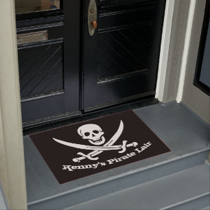 Pirate Lair Personalisiert Skull und Cutbrille Fußmatte