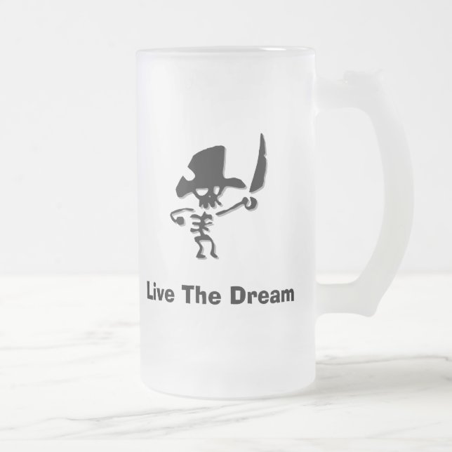 Pirate lebe den Traum Mattglas Bierglas (Rechts)