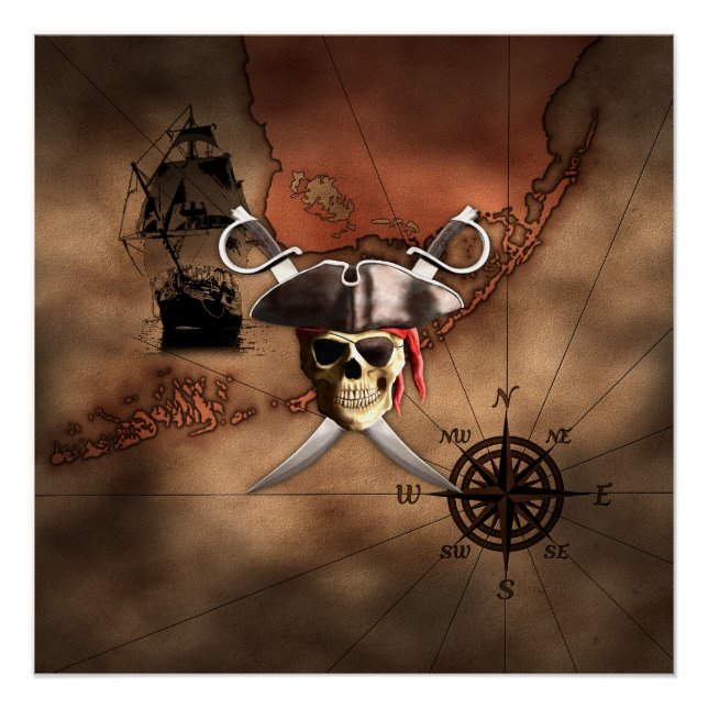Pirate Map Poster (Vorderseite)