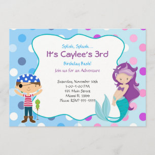 Pirate Mermaid Invitation Parti Anniversaire de en