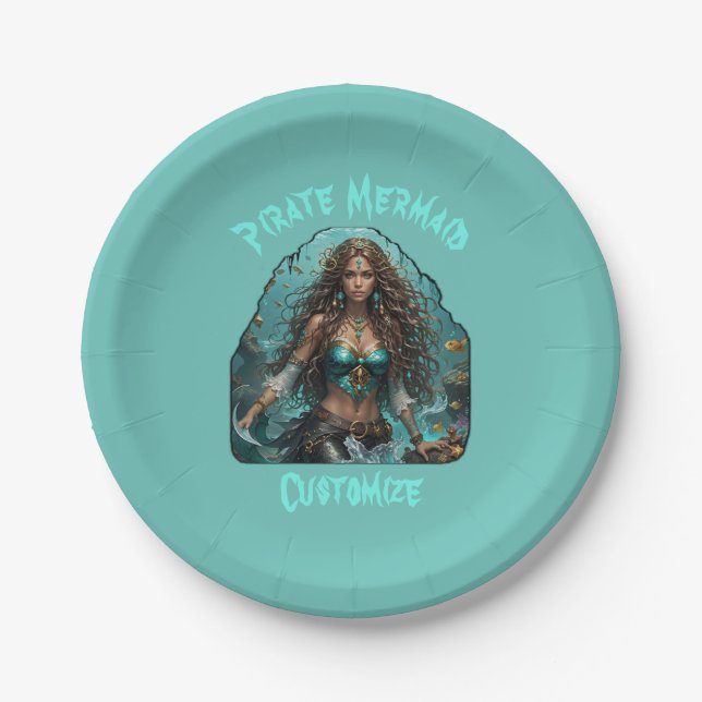 Pirate Mermaid Lady Thunder_Cove Pappteller (Vorderseite)