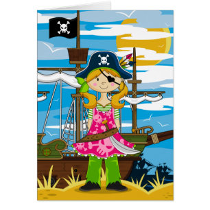 Pirate mignon de cache de fille