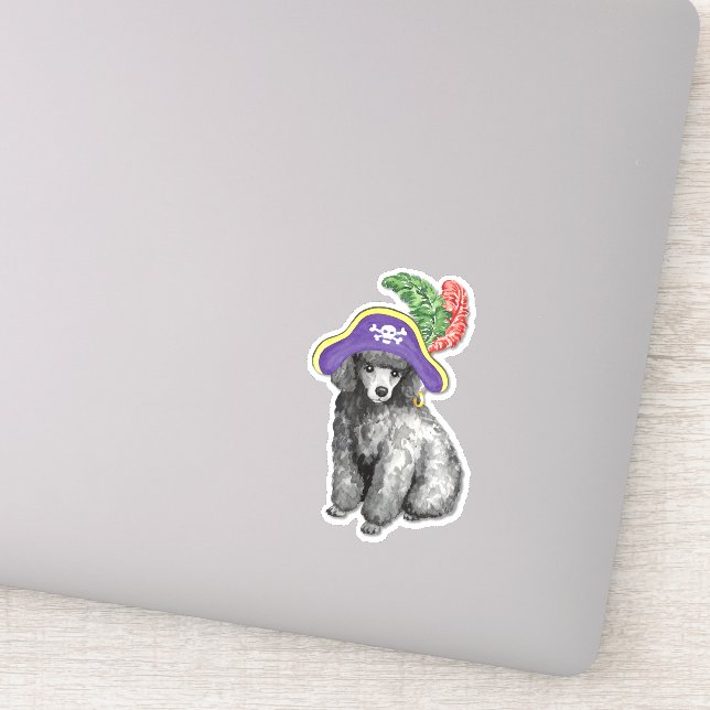Pirate Miniature Poodle Vinyl Sticker (Detail)