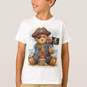 Pirate mit Papagei, Teddy und Piratenflagge von Na T-Shirt