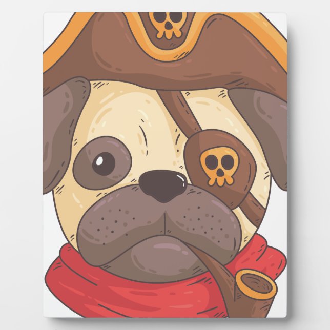 Pirate Mops Fotoplatte (Vorderseite)