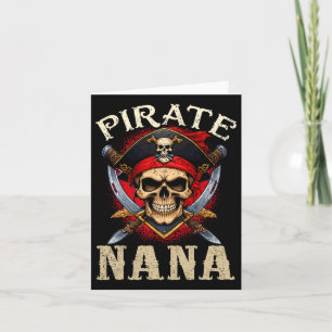 Pirate Nana Skull Piratenflagge Halloween Pirate F Karte