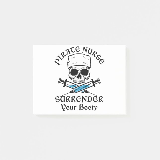 Pirate Nurse übergibt deinen Hintern Post-it Klebezettel (Vorderseite)
