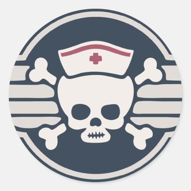 Pirate Nurse Wings III Runder Aufkleber (Vorderseite)