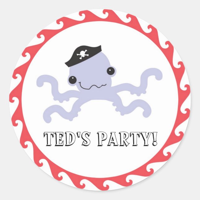 Pirate Octopus Gevor Sticker (Vorderseite)