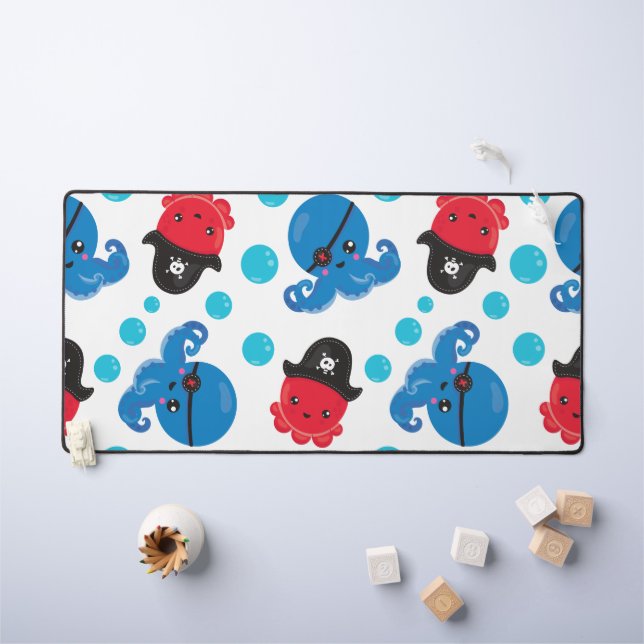 Pirate Octopus, Motif de pieuvre, Animaux de mer (Tableau pour enfants)