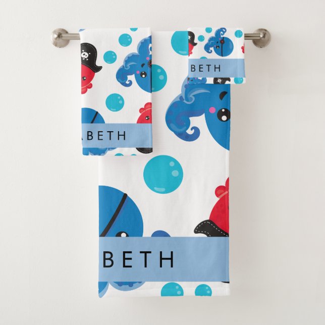 Pirate Octopus, Motif Octopus, Mer, Votre Nom (En situation)