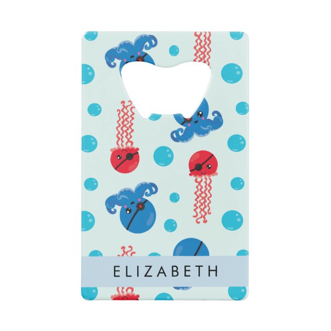 Pirate Octopus, Pirate Jellfish, Mer, Votre Nom (Devant)