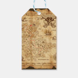 Pirate Old Vintag Treasmap Geburtstagsparty Geschenkanhänger