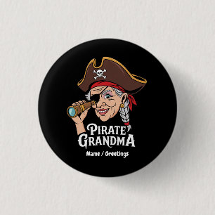 Pirate Oma Funny Oma Halloween Kostüm Button