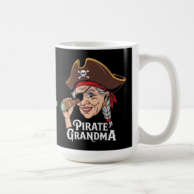 Pirate Oma Funny Oma Halloween Kostüm Kaffeetasse (Rechts)