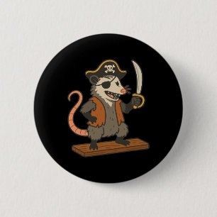 Pirate Opossum Funny Halloween Kostüm Possum Liebe Button