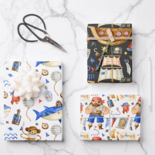 Pirate Pack Aquarell-Geschenkpapier Geschenkpapier Set