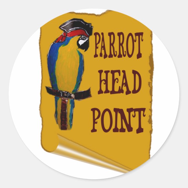 Pirate Parrot Head Runder Aufkleber (Vorderseite)