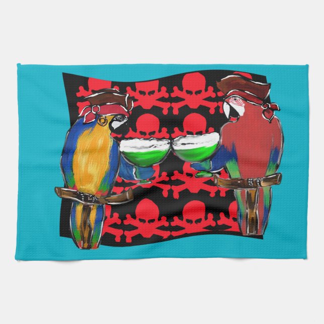 Pirate Parrots Handtuch (Horizontal)