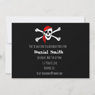 Pirate Party Crossbones Geburtstag Einladung