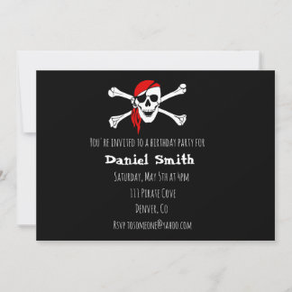 Pirate Party Crossbones Geburtstag Einladung