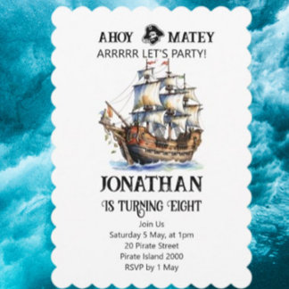 Pirate Party Geburtstagsschiff Einladung