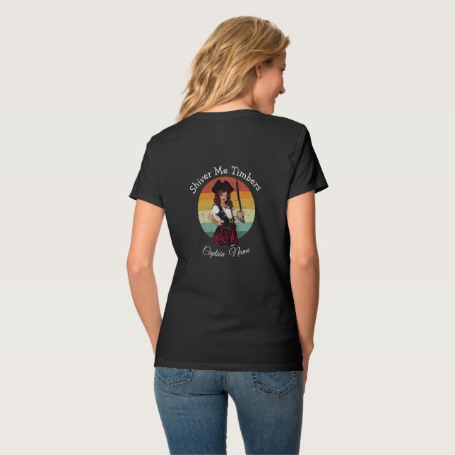 Pirate Party Girl Pirate T-Shirt (Rückseite Vollansicht)