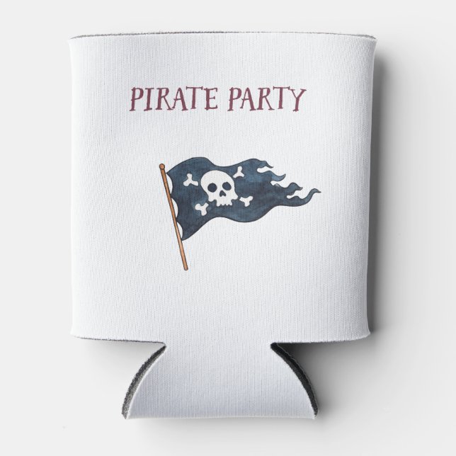 Pirate Party Schiff Schädelflagge Personalisiert Dosenkühler (Vorderseite)