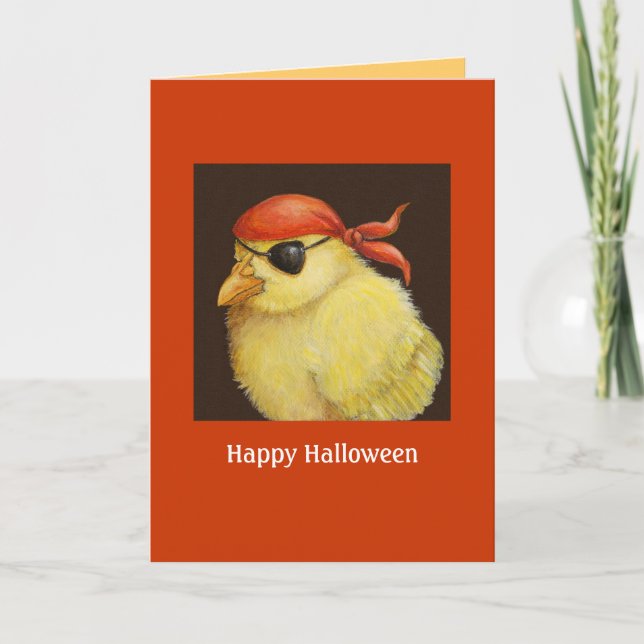 Pirate Peep Halloween-Karte Karte (Vorderseite)