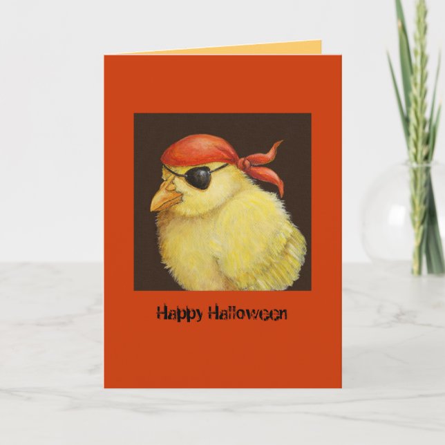 Pirate Peep Halloween-Karte Karte (Vorderseite)