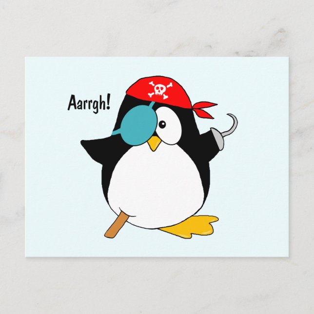 Pirate Penguin Postkarte (Vorderseite)