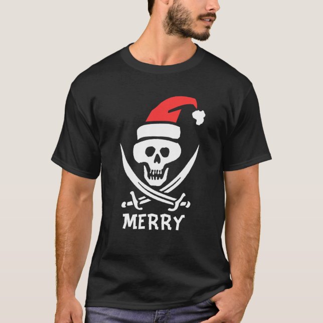 Pirate Père Noël modifier le texte T-shirt (Devant)