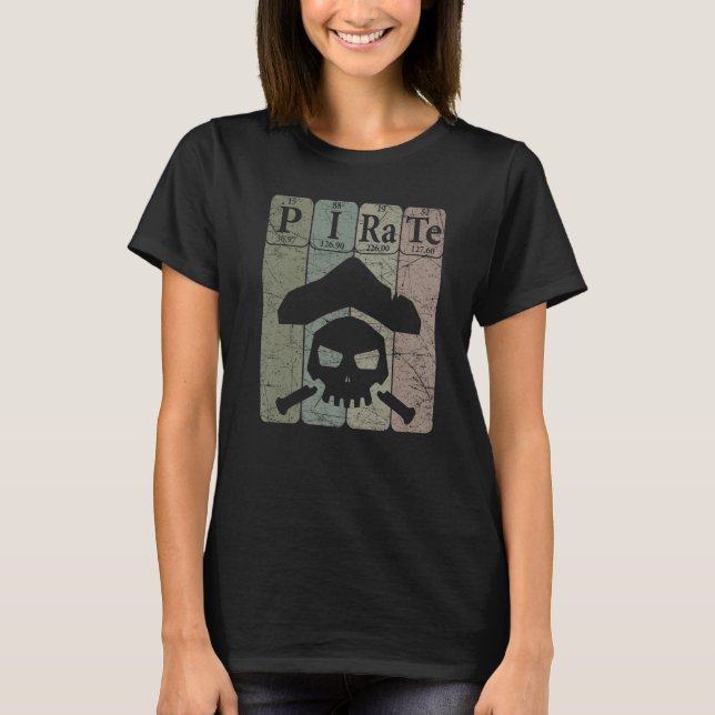 Pirate Periodic Table Elements Jolly Roger Pirate  T-Shirt (Vorderseite)