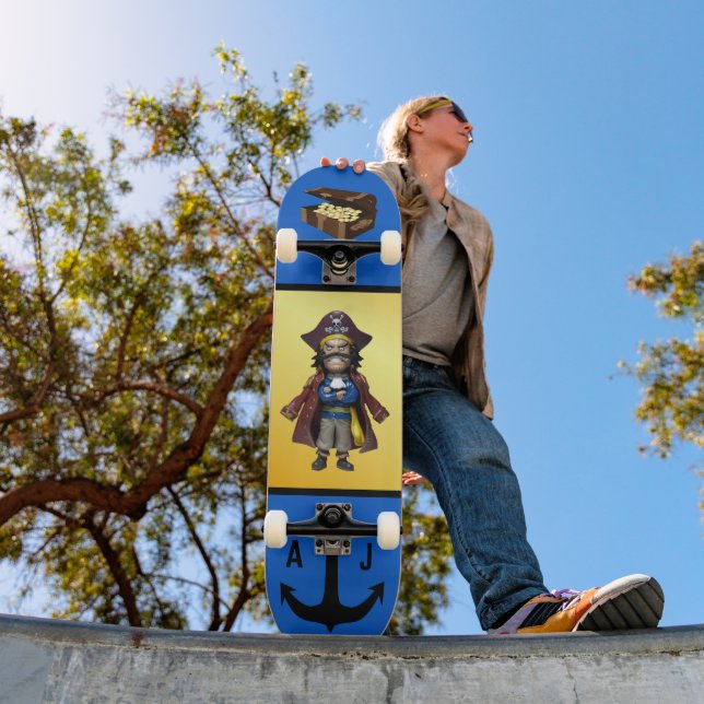 Pirate personnalisé Trésor & Ancre Skateboard (Extérieur 1)
