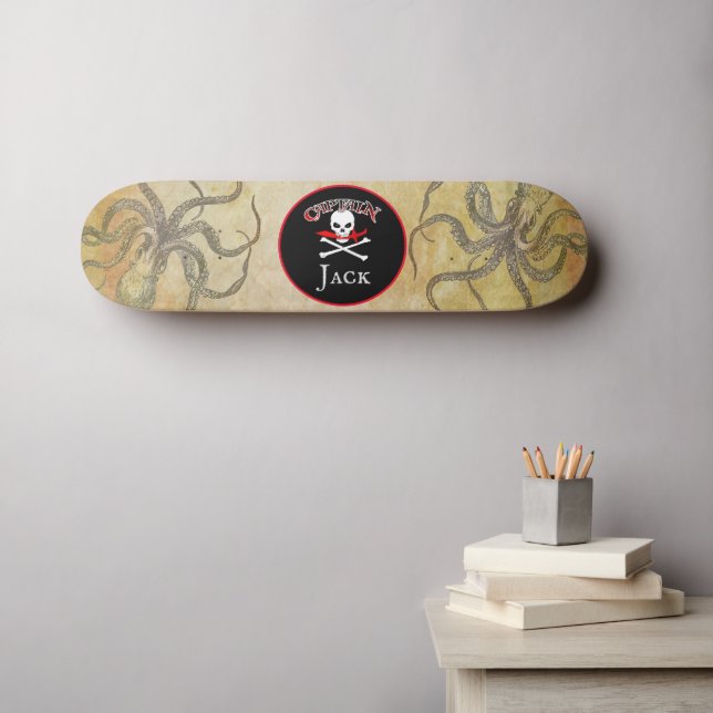 Pirate personnalisées capitaine Skateboard (Art mural (Horz))