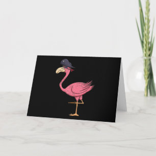 Pirate Pink Flamingo With Eyepatch Halloween Dankeskarte