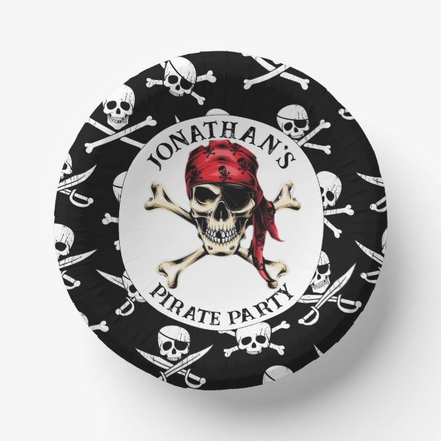 Pirate-PIRATENFLAGGE Pappteller (Vorderseite)