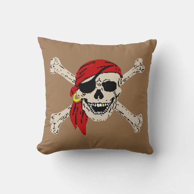 Pirate Piratenflagge Skull Throw Kissen (Vorderseite)