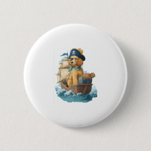 Pirate Poodle � Funny Sea Dog Button