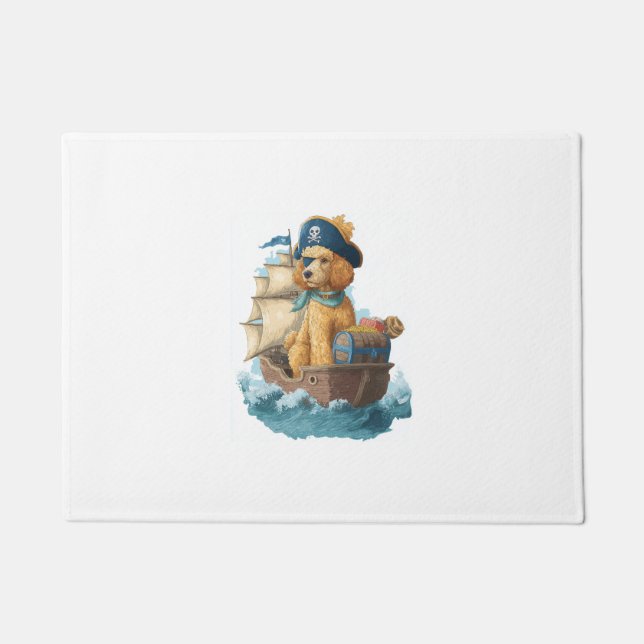 Pirate Poodle � Funny Sea Dog Fußmatte (Vorderseite)