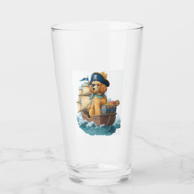 Pirate Poodle � Funny Sea Dog Glas (Vorderseite)