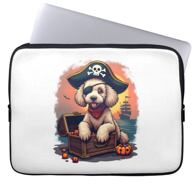 Pirate Poodle Plunder Laptopschutzhülle (Vorderseite)