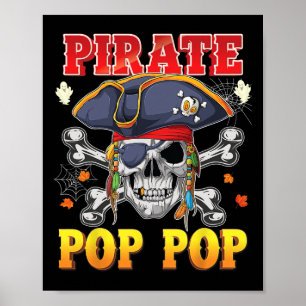 Pirate Pop-Pop Skull Crossbones Halloween Kostüm Poster