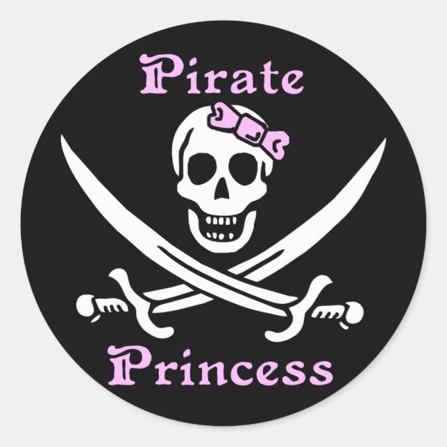 Pirate Princess autocollant - feuille de 20 (Devant)