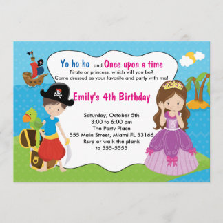Pirate Princess Einladung Kindergeburtstag Party