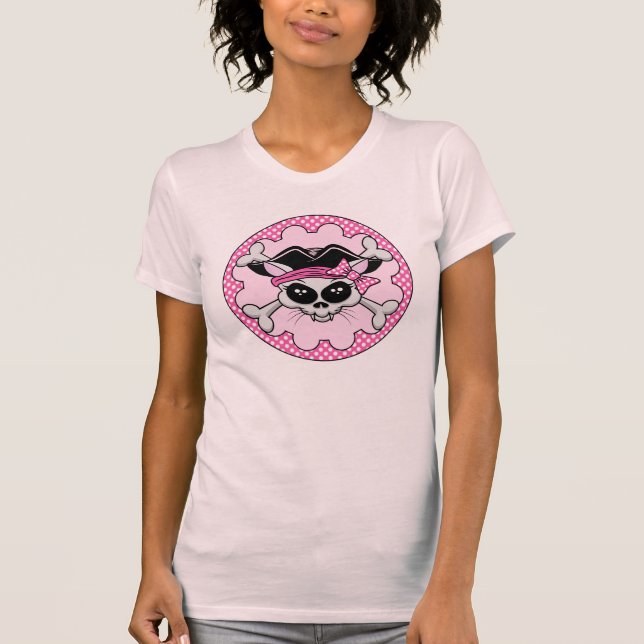 Pirate Princess Kitty Skull T-Shirt (Vorderseite)