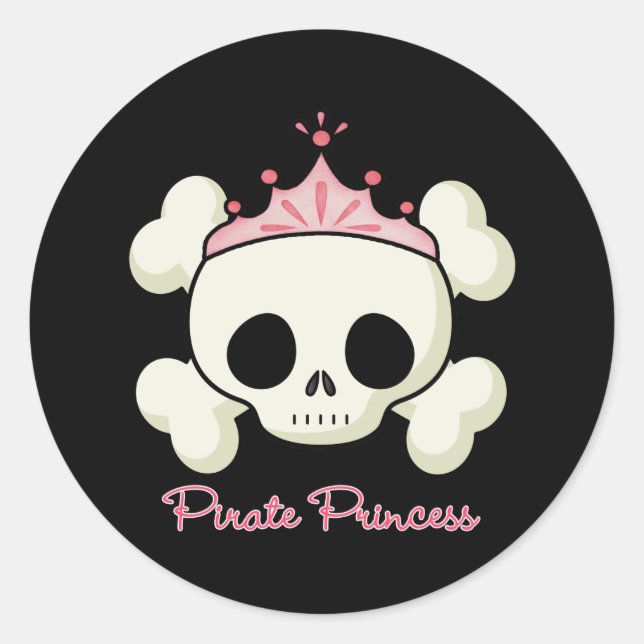 Pirate Princess Runder Aufkleber (Vorderseite)
