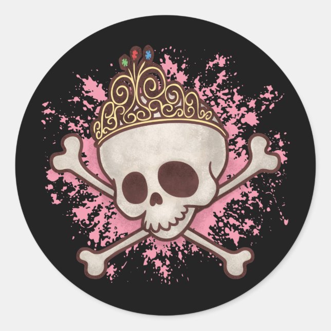 Pirate Princess -tiara Runder Aufkleber (Vorderseite)